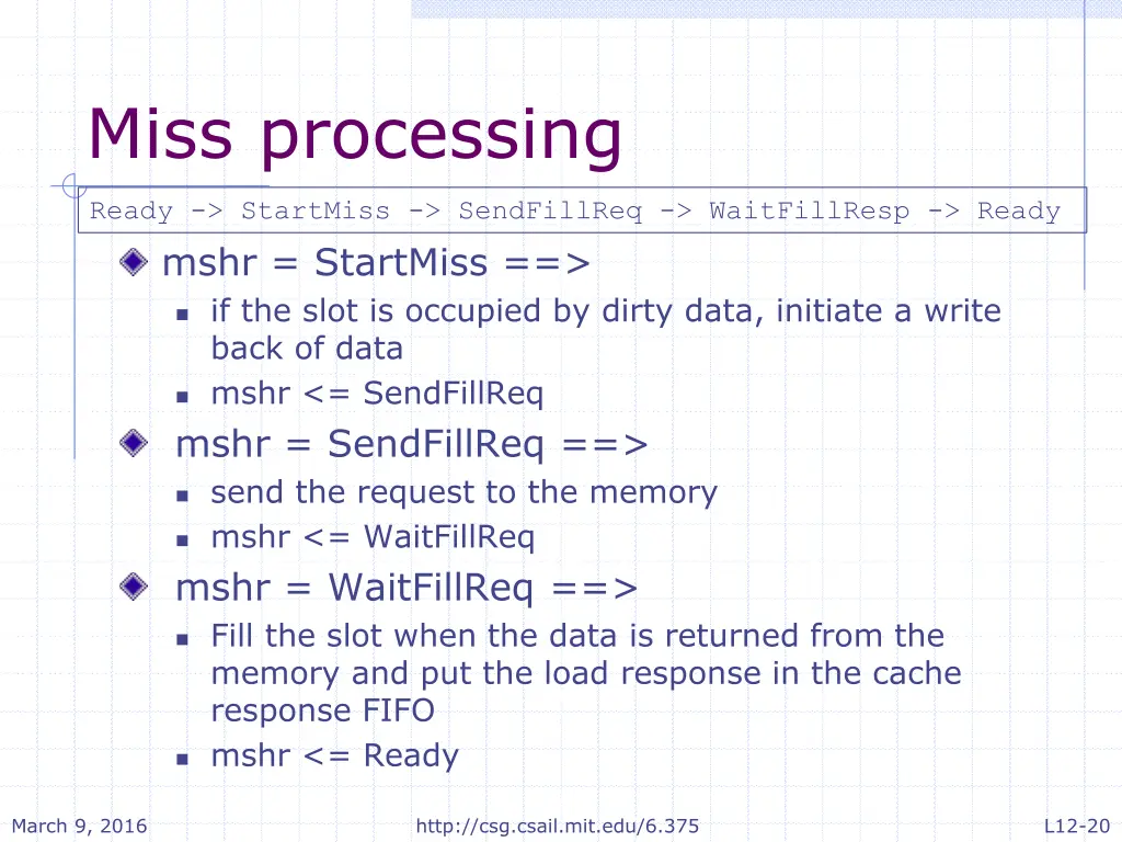 miss processing