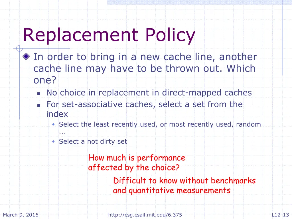 replacement policy