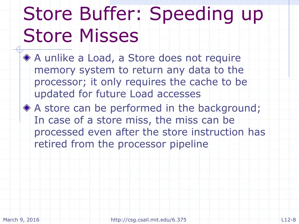 store buffer speeding up store misses