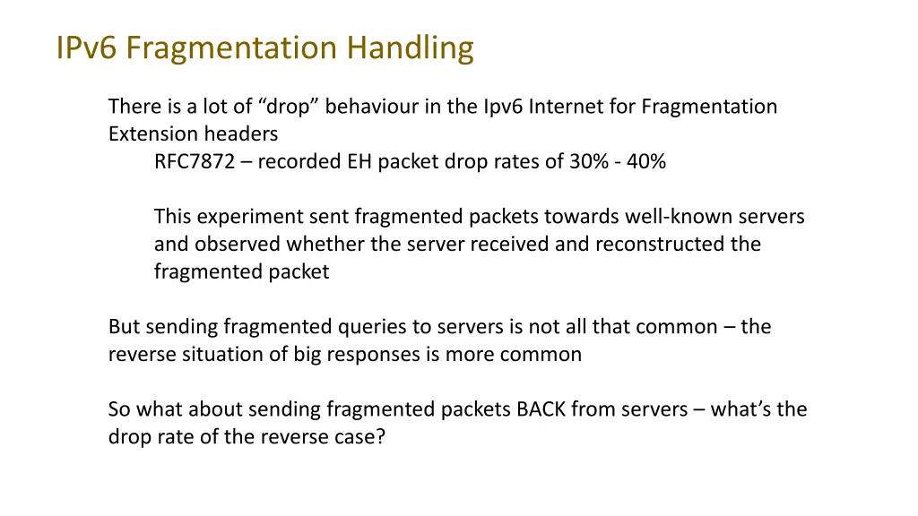 ipv6 fragmentation handling