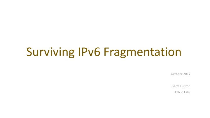 surviving ipv6 fragmentation