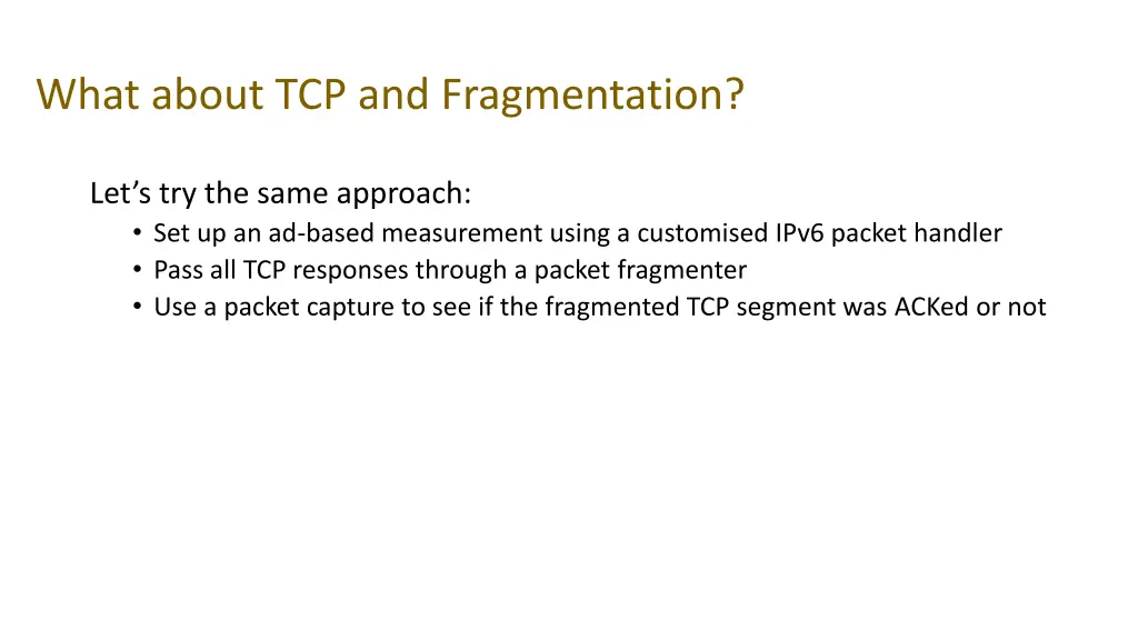 what about tcp and fragmentation