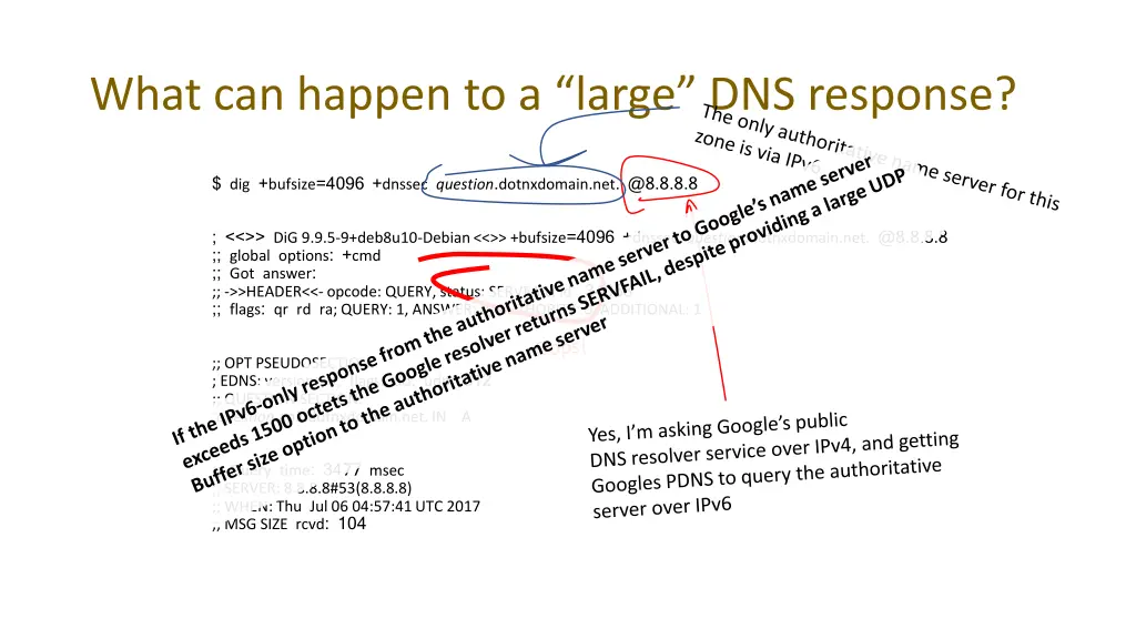 what can happen to a large dns response 1