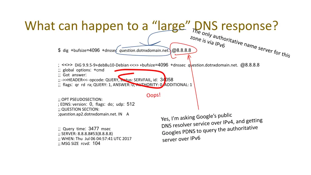 what can happen to a large dns response
