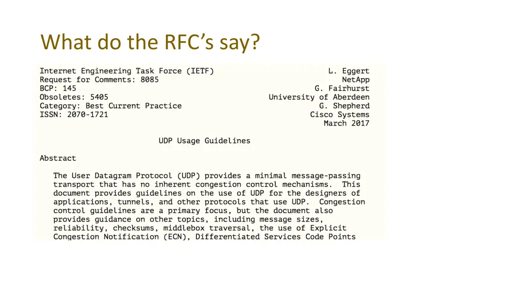 what do the rfc s say 1