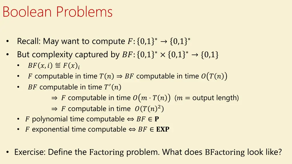 boolean problems