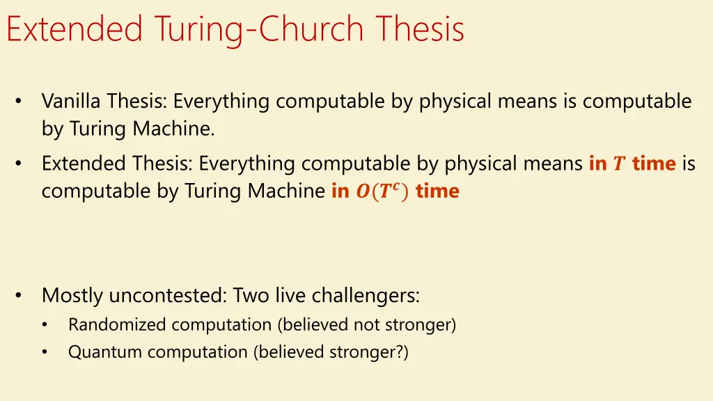 extended turing church thesis