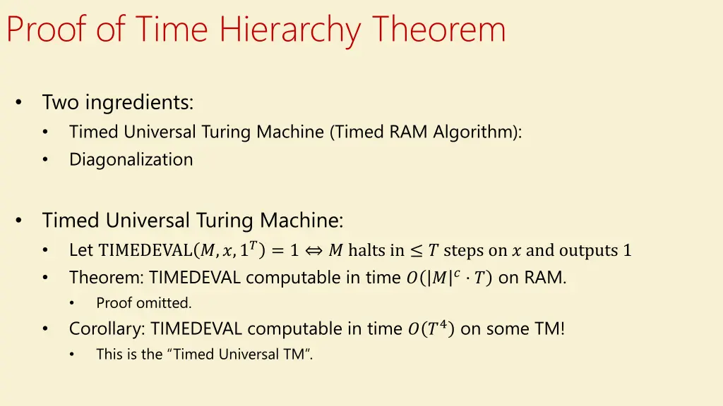 proof of time hierarchy theorem 2