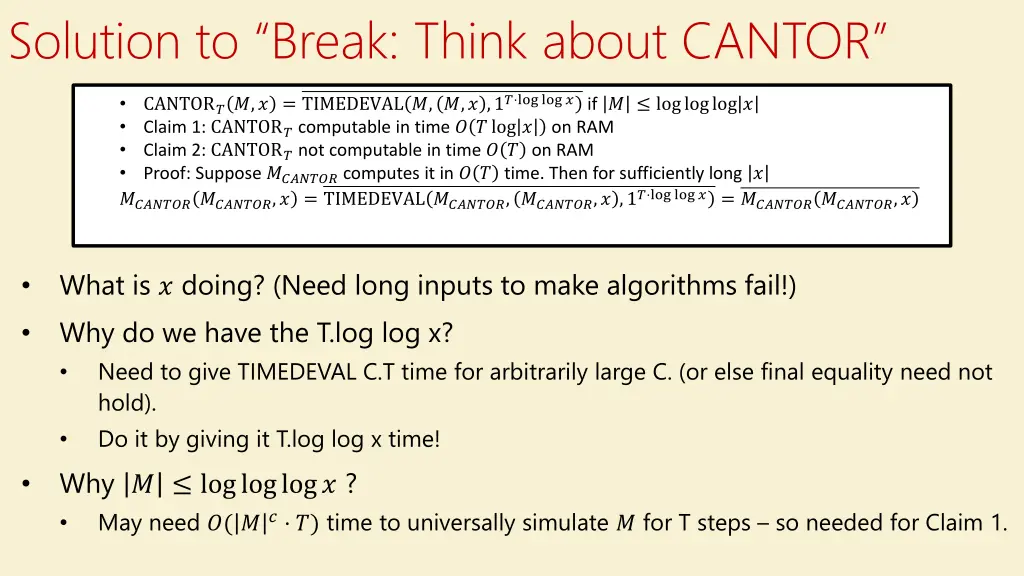 solution to break think about cantor