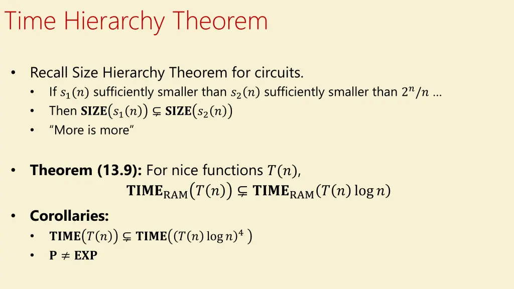 time hierarchy theorem