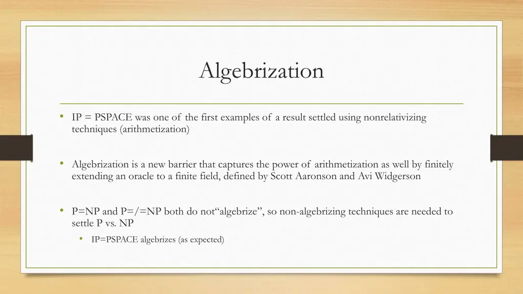 algebrization