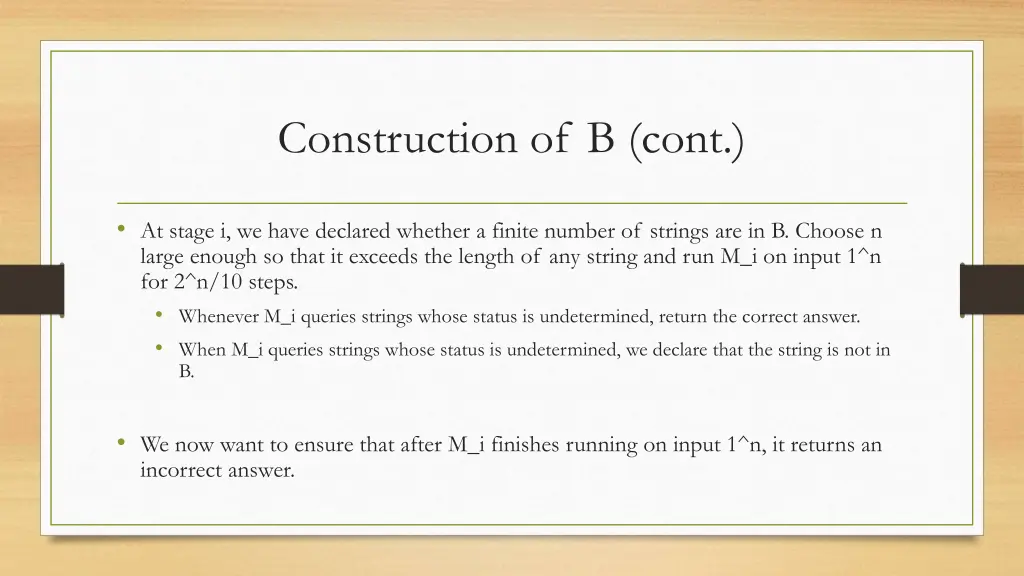 construction of b cont