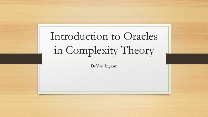 introduction to oracles in complexity theory