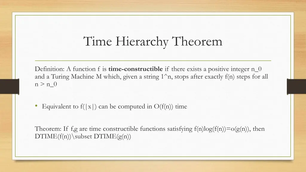 time hierarchy theorem