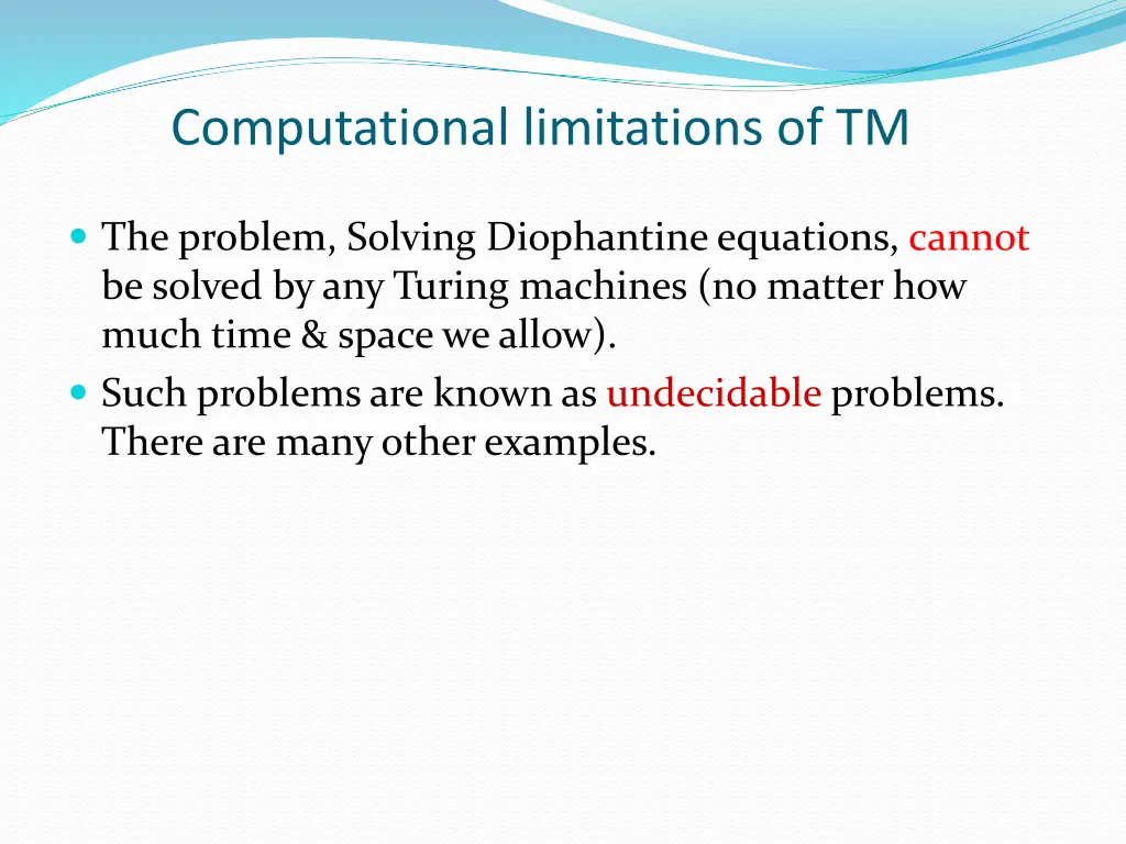 computational limitations of tm 1