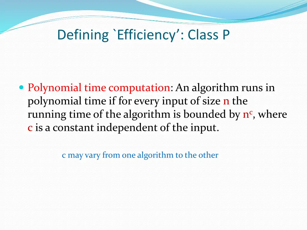 defining efficiency class p