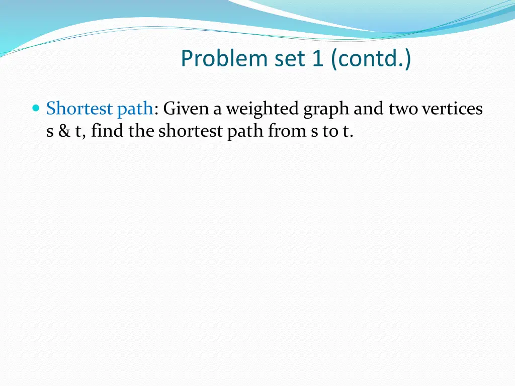 problem set 1 contd