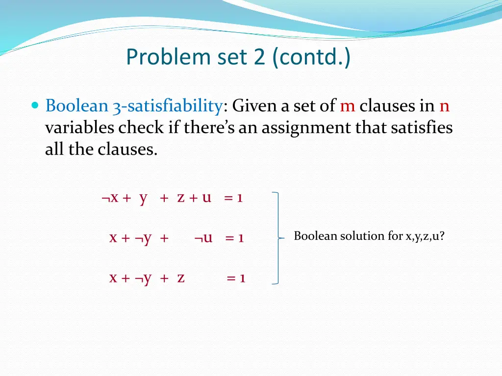 problem set 2 contd
