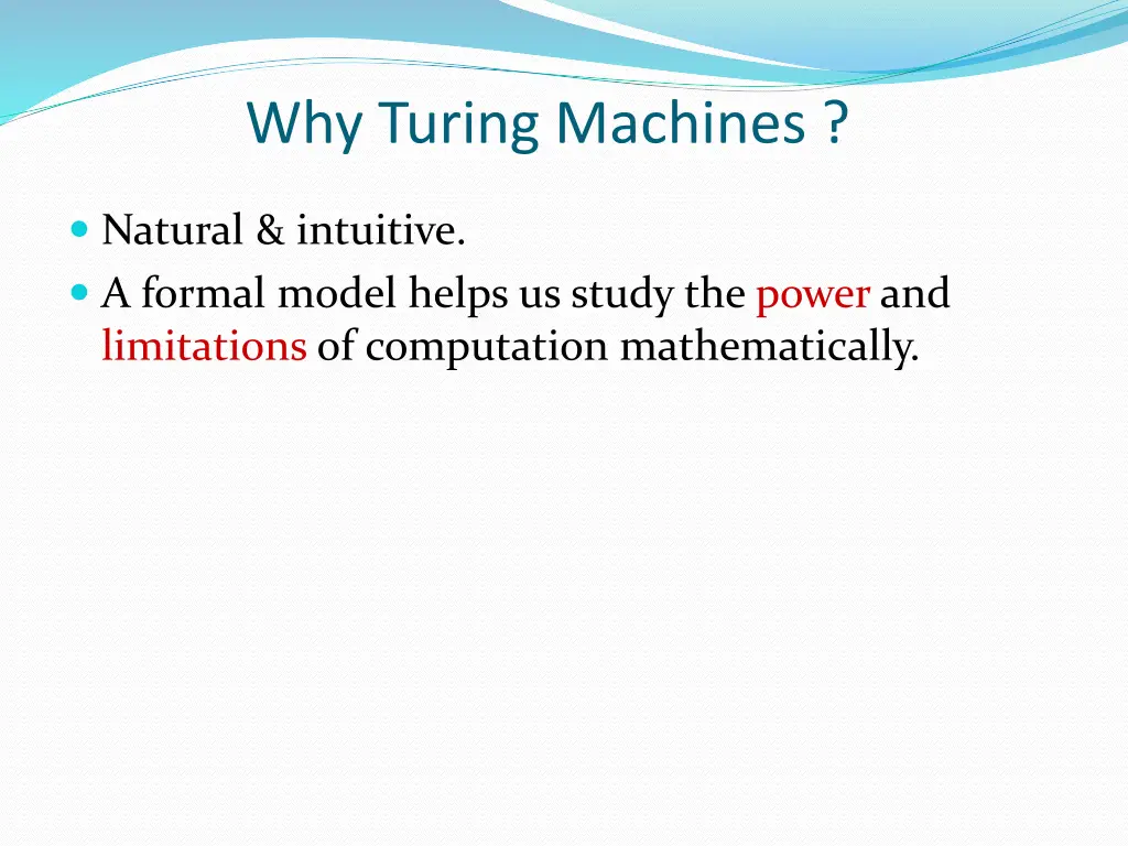 why turing machines 1