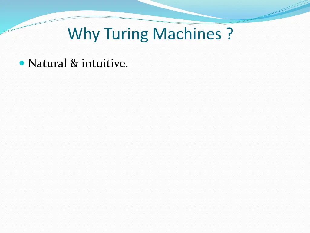 why turing machines