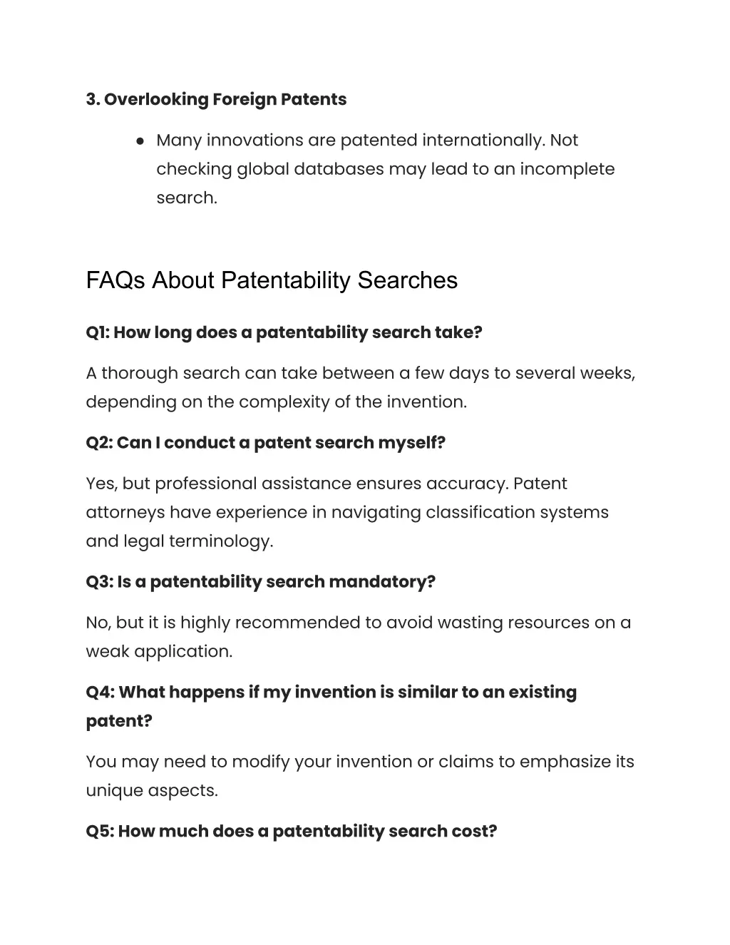 3 overlooking foreign patents