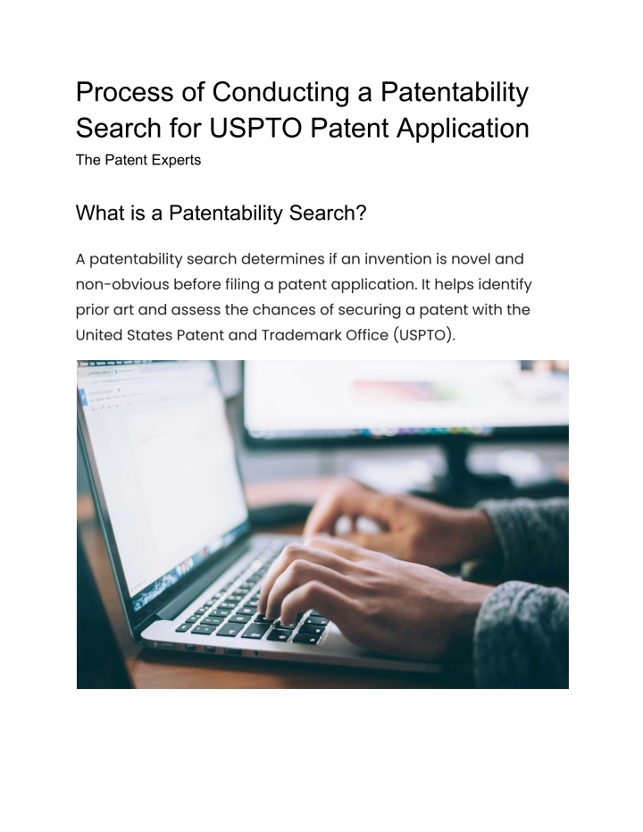 process of conducting a patentability search