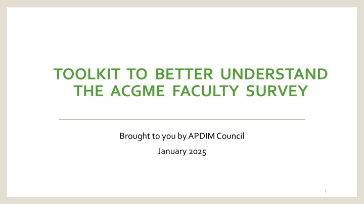 toolkit to better understand the acgme faculty