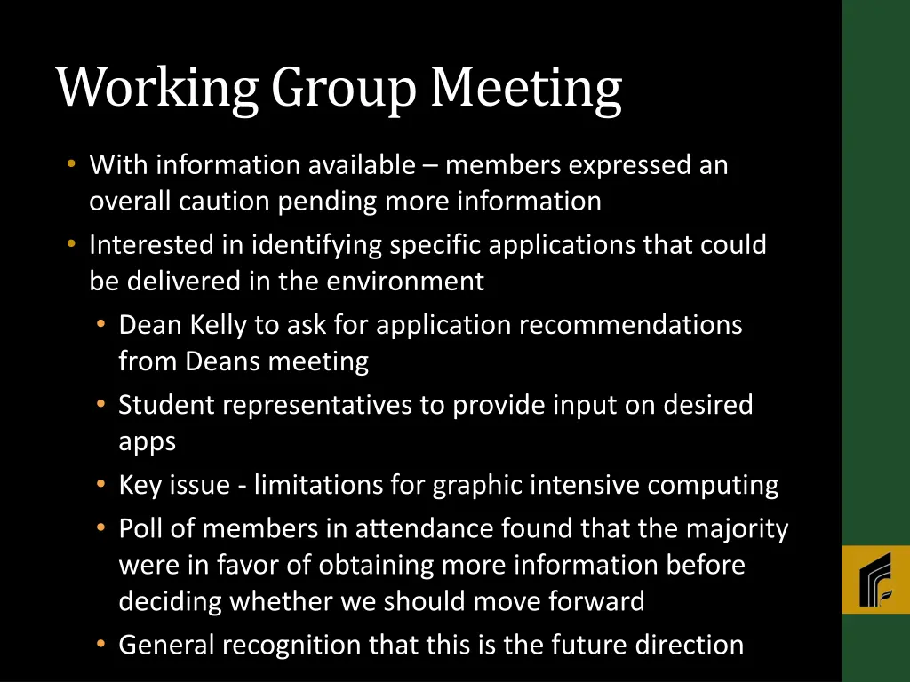 working group meeting