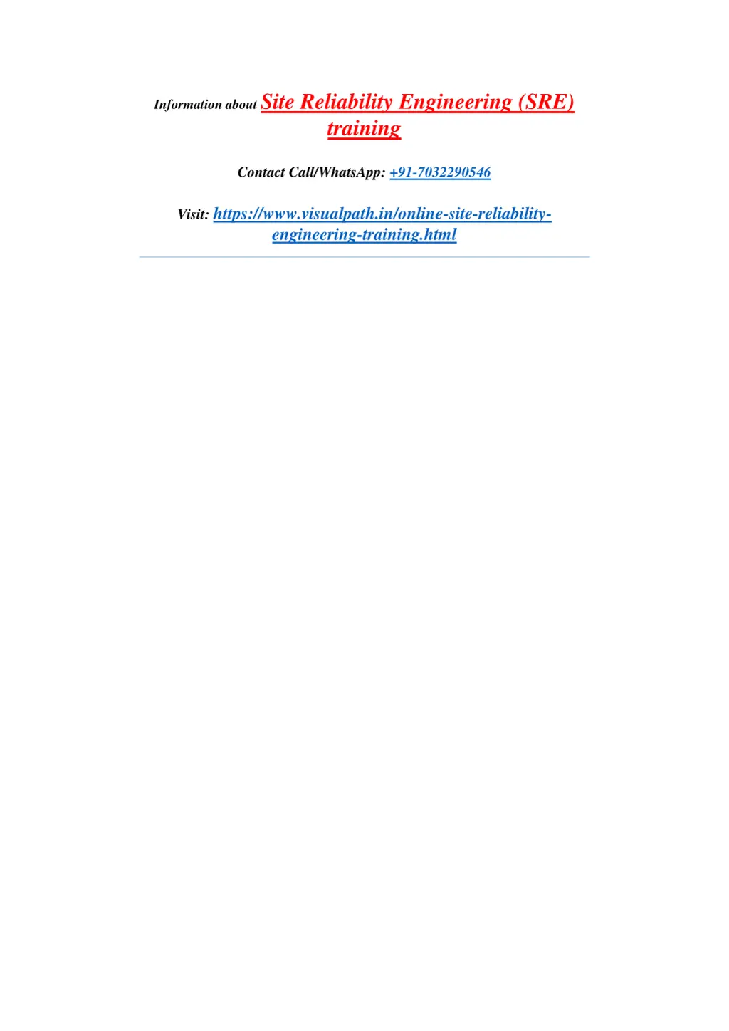 information about site reliability engineering