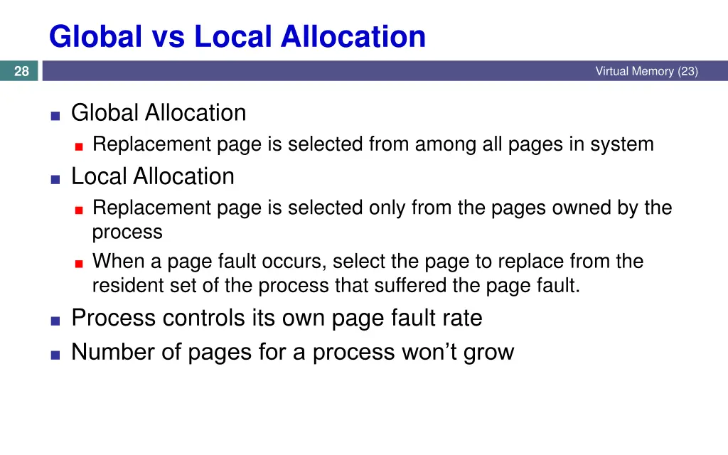 global vs local allocation