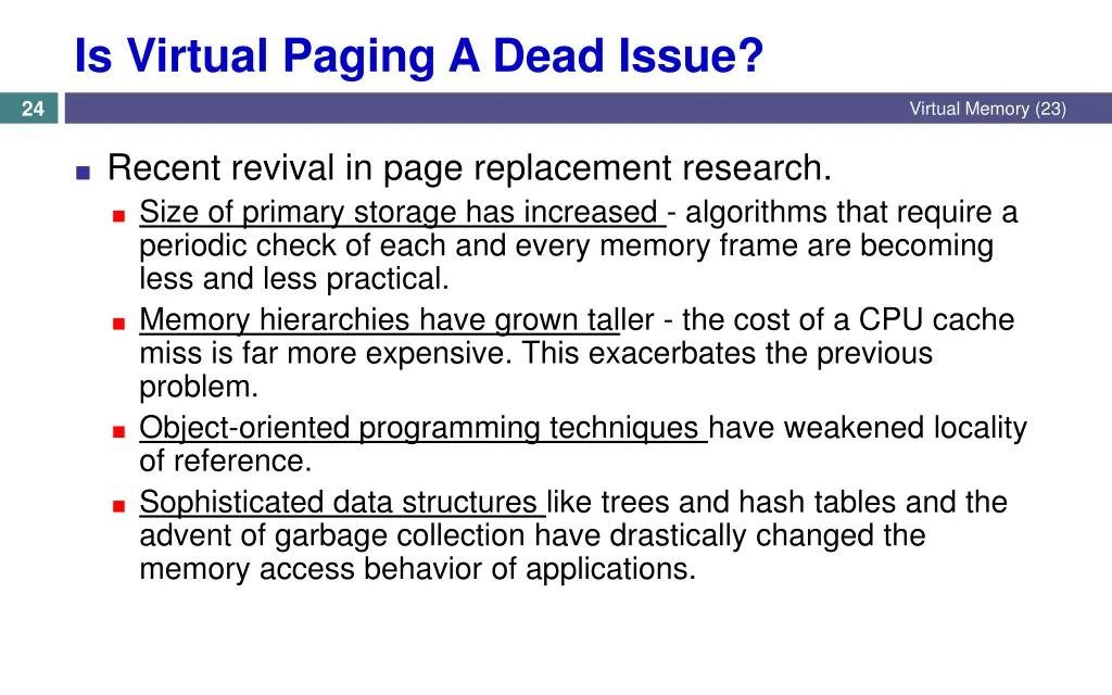 is virtual paging a dead issue