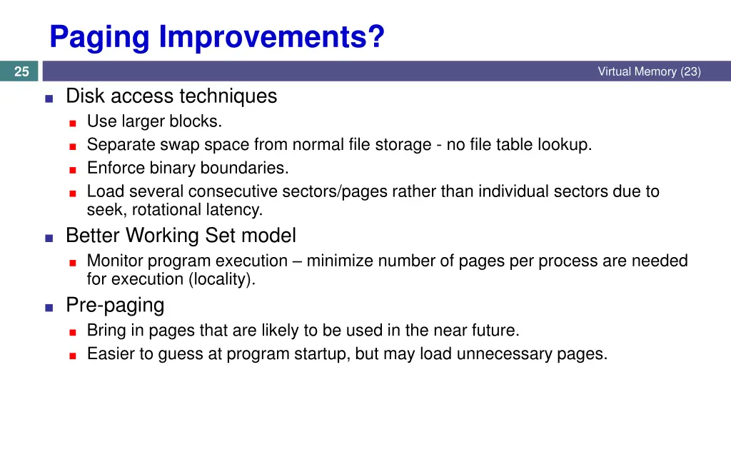 paging improvements
