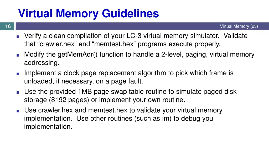 virtual memory guidelines