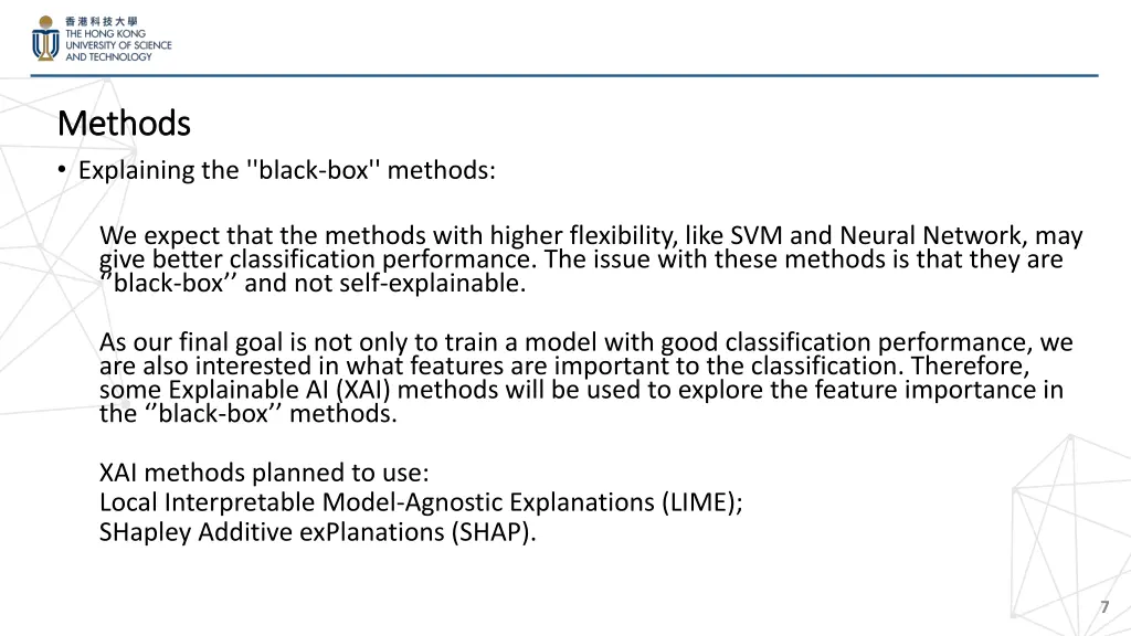 methods methods explaining the black box methods