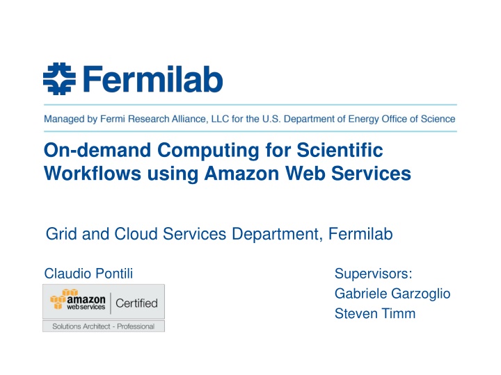 on demand computing for scientific workflows
