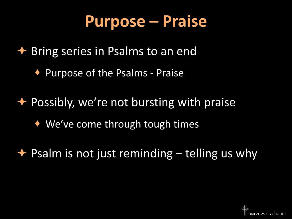 purpose praise
