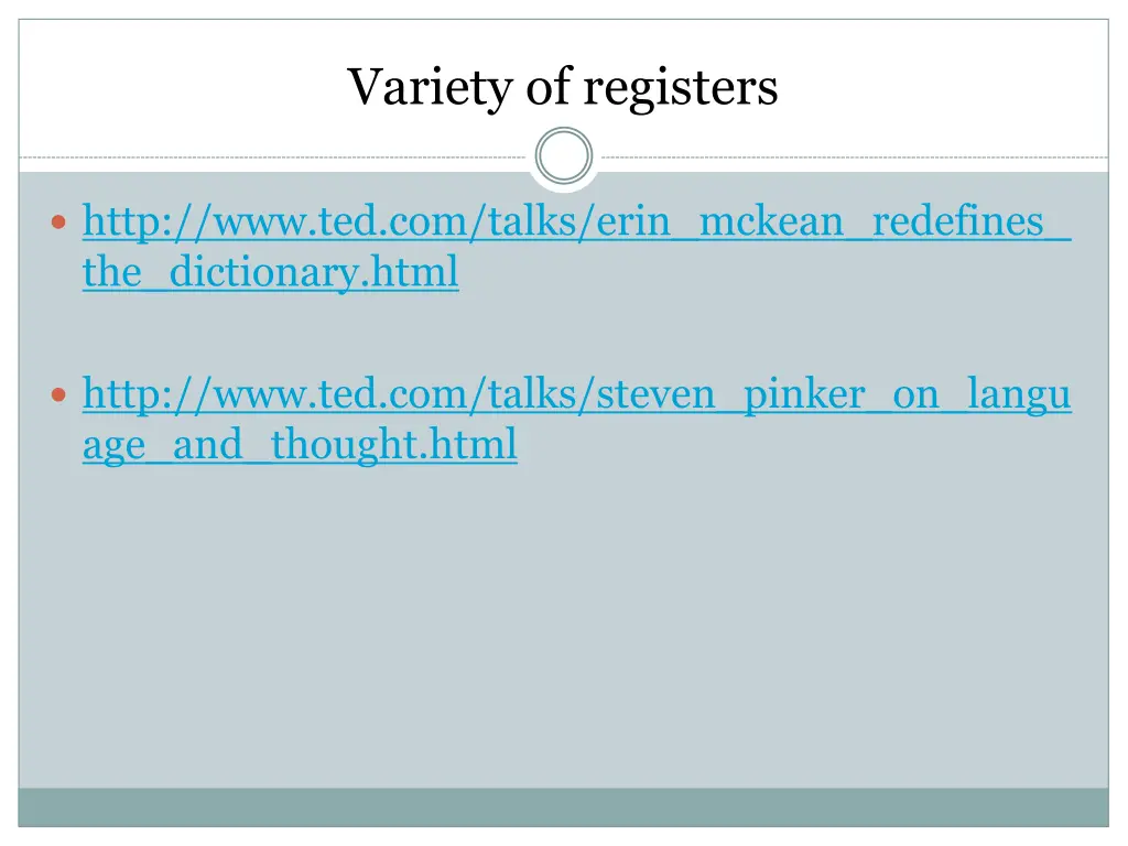 variety of registers