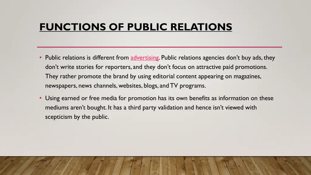 functions of public relations