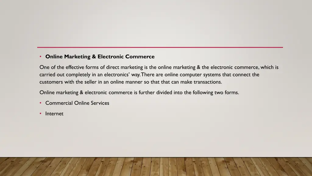 online marketing electronic commerce