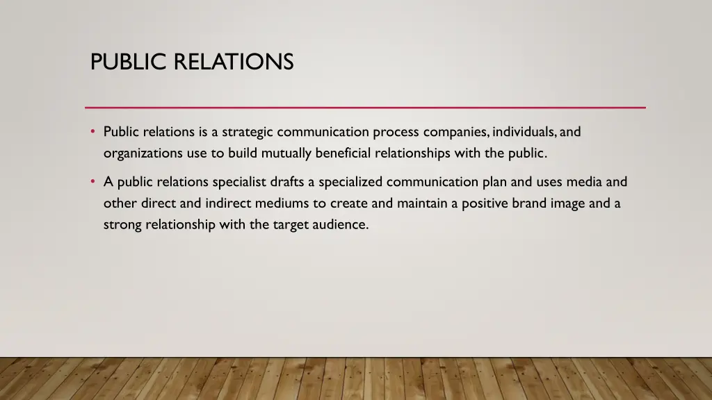 public relations