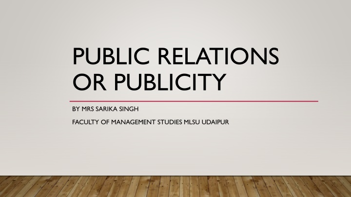 public relations or publicity