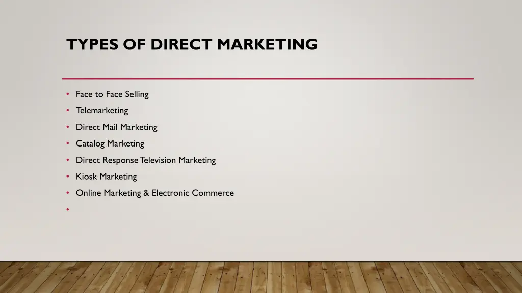 types of direct marketing