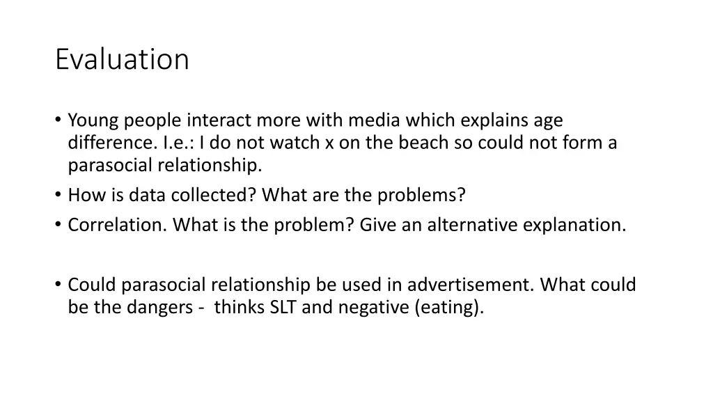 evaluation