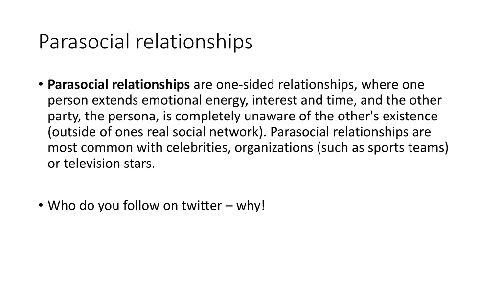 parasocial relationships 1