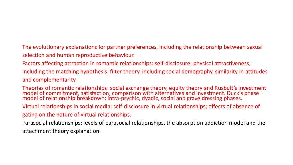 the evolutionary explanations for partner