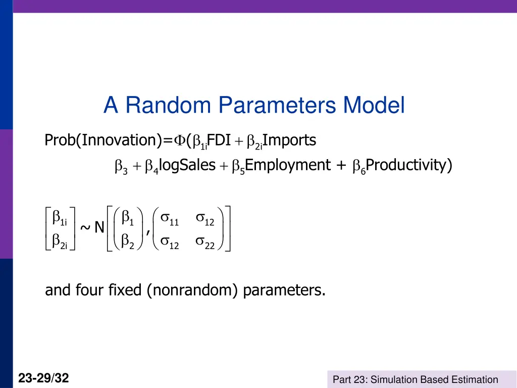 a random parameters model