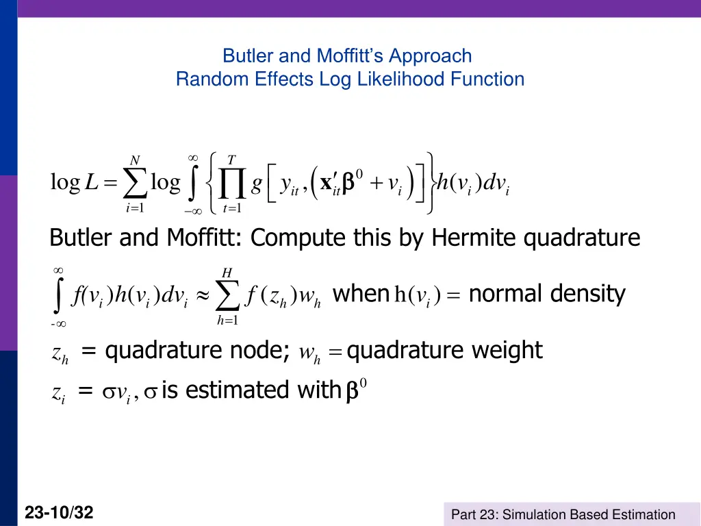 butler and moffitt s approach random effects