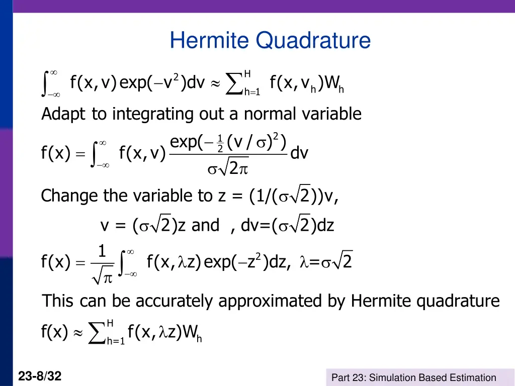 hermite quadrature