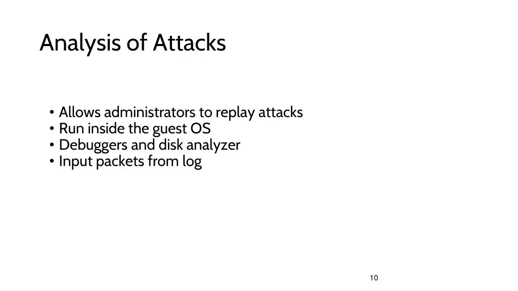 analysis of attacks