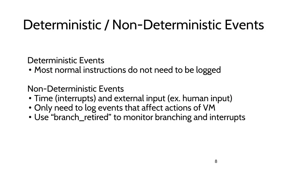 deterministic non deterministic events